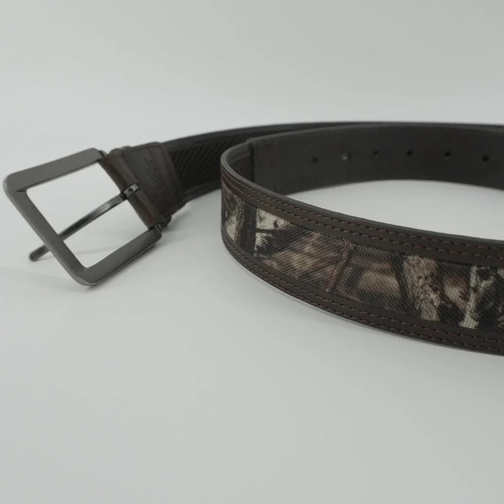 Mossy Oak Belt Mens 38-40 Brown Leather Camo Mesh Lined 8500BW/202